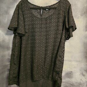 Torrid Women's Black Lace Short Sleeve Top Plus Size 2